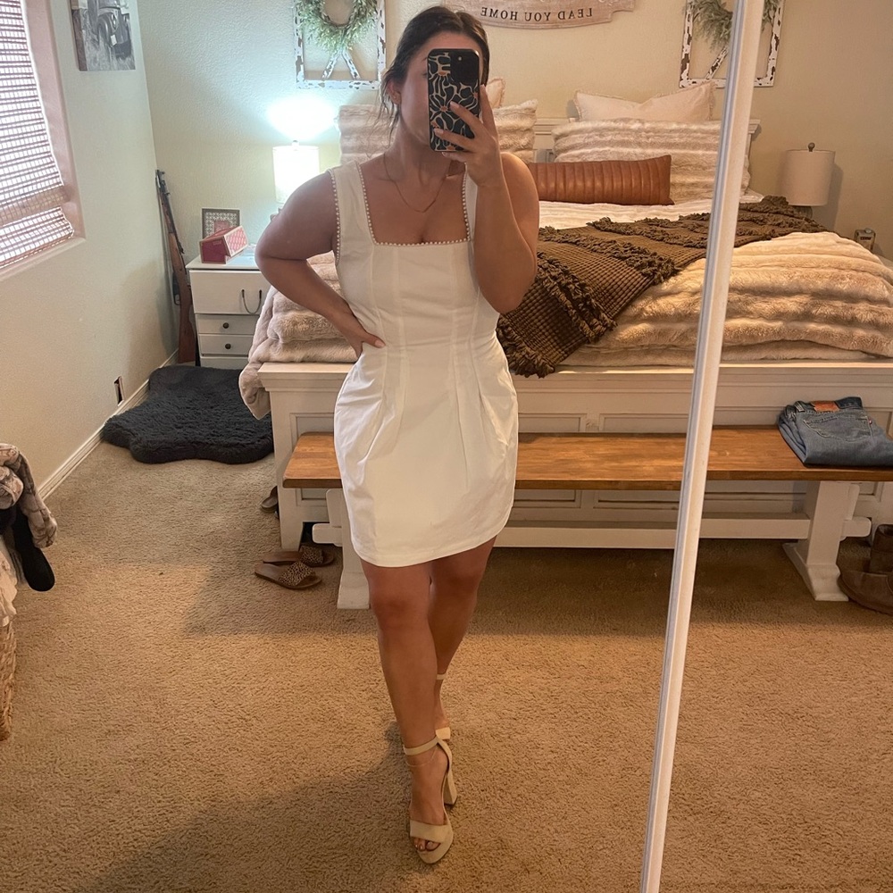 Lulu's Chic White Mini Dress